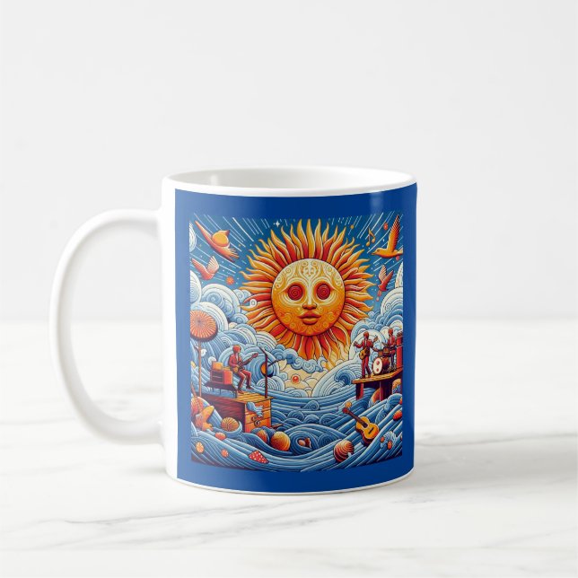 Sol-Kisse Oceanen Sylt: Vibrant Music Festival Art Kaffemugg (Vänster)