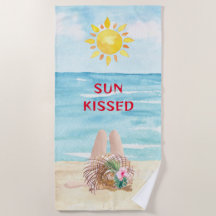 Sol Kissed Beach Towel with Sunbtern with