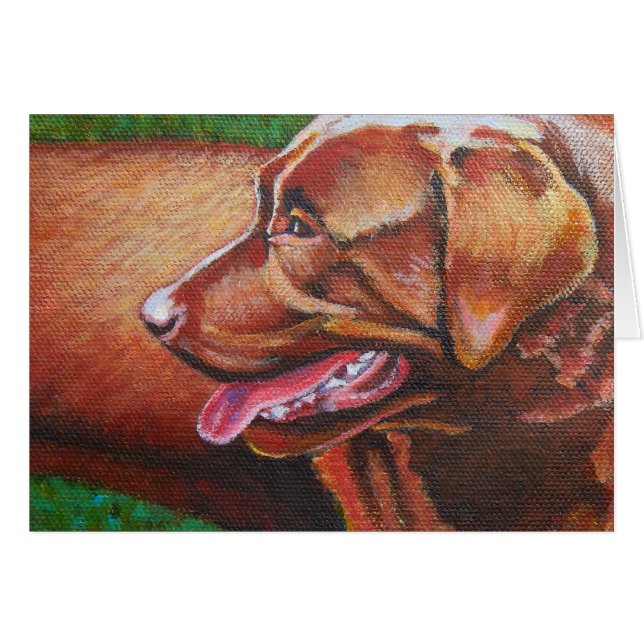Sol Kissed Chocolate Labrador Retriever Hälsningskort (Framsidan Horizontal)