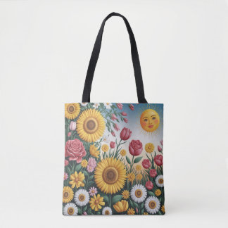 Sol-Kissed Garden Bliss Tote Bag Tygkasse