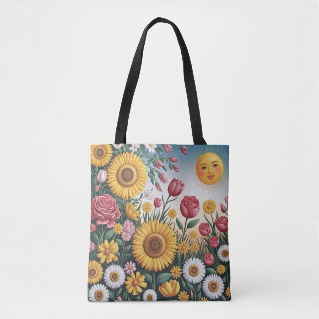 Sol-Kissed Garden Bliss Tote Bag Tygkasse (Framsida)
