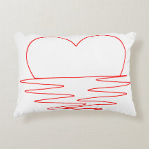 Sol-Kissed Kärlek Pillow - Vibrant Red Heart