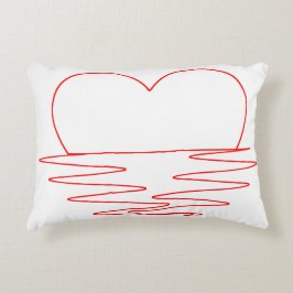 Sol-Kissed Kärlek Pillow - Vibrant Red Heart Prydnadskudde