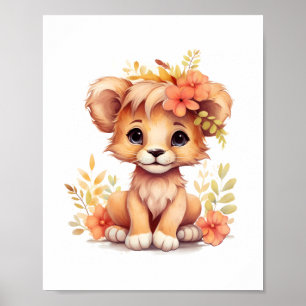 Sol-Kissed Lejona Unge Nursery Kids Poster