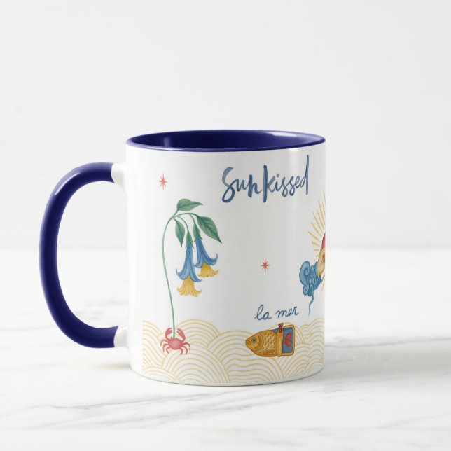 Sol Kissed Mugg - Whimsical Ocean-Inspired Kopp (Vänster)