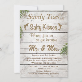 Sol Kissed Sandy Toes Salty Kisses bröllopsinbjuda Inbjudningar