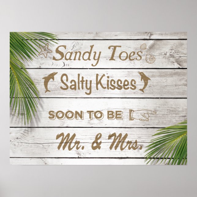 Sol Kissed Sandy Toes Salty Kisses, Mr & Mrs Poste Poster (Framsidan)