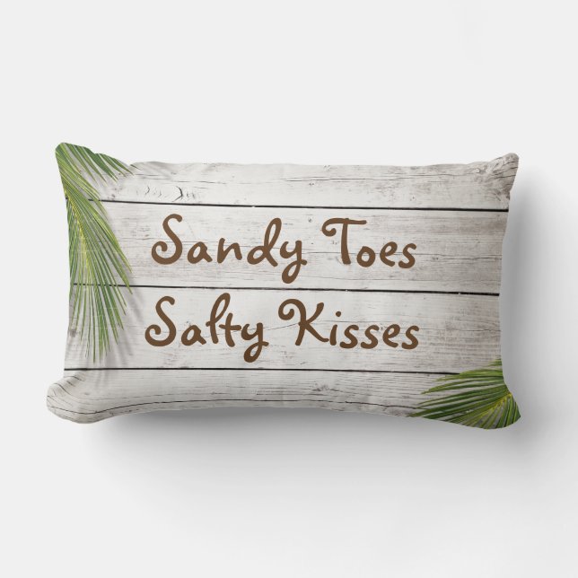Sol Kissed Sandy Toes Salty Kisses Pillow Lumbarkudde (Framsida)