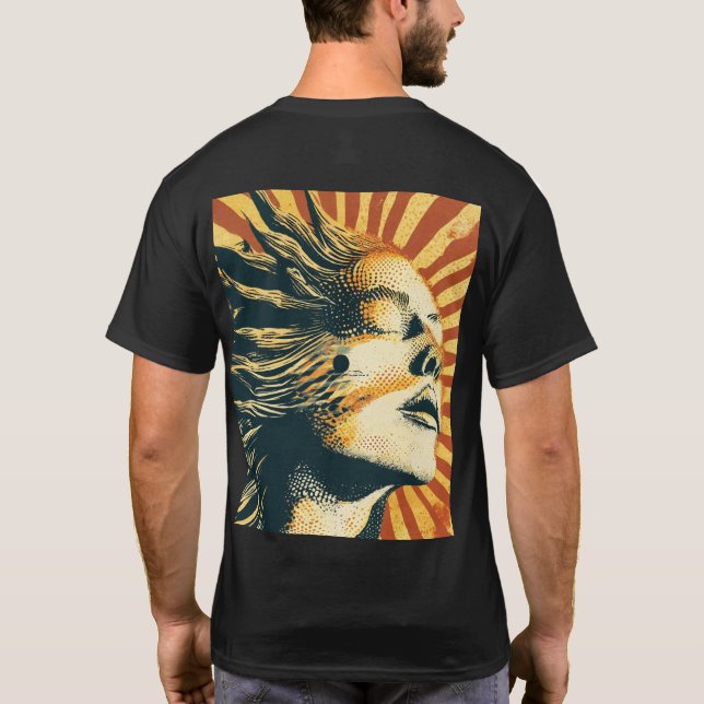 Sol-Kissed Vibes" "Chasing Sunsets" "Solar Flair" T Shirt (Baksida)