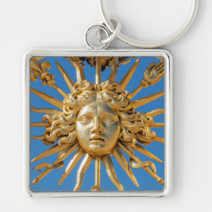 Sol Kung om Golden grind i Versailles-slott Fyrkantig Silverfärgad Nyckelring