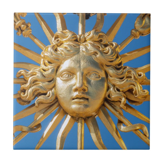 Sol Kung om Golden grind i Versailles-slott Kakelplatta (Framsidan)