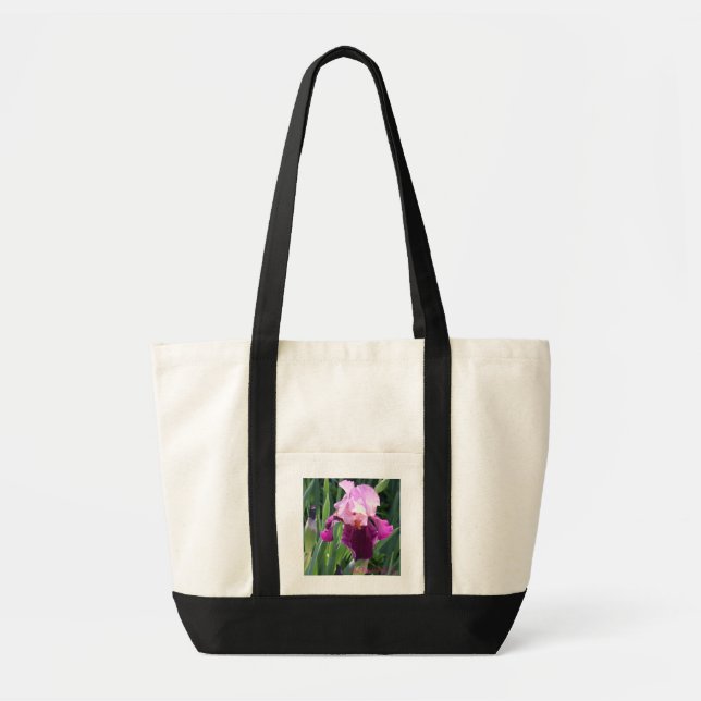 Sol-kyld Rosa Iris Blommigt Impulse Tote Bag Tygkasse (Framsidan)