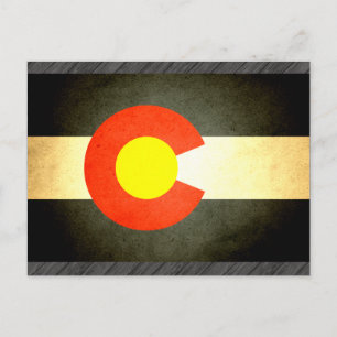 Sol kyssade Colorados flagga Vykort