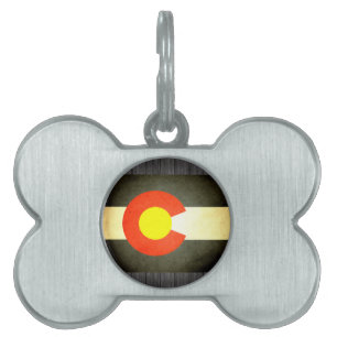 Sol kysst Colorado flagga Namnbricka Husdjur