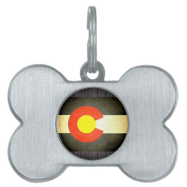 Sol kysst Colorado flagga Namnbricka Husdjur (Framsidan)
