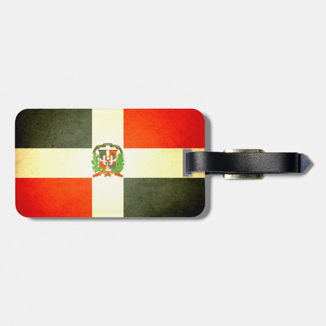 Sol kysst Dominikanska republikenflagga Bagagebricka (Baksida Vågrät)