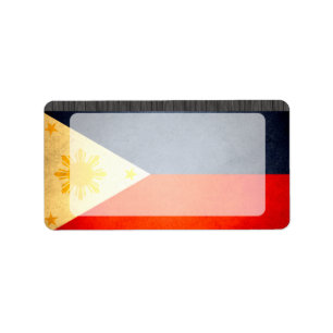 Sol kysst Philippines flagga Adressetikett