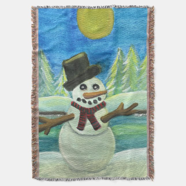 Sol-Kysst snögubbe Filt (Framsidan Vertikal)