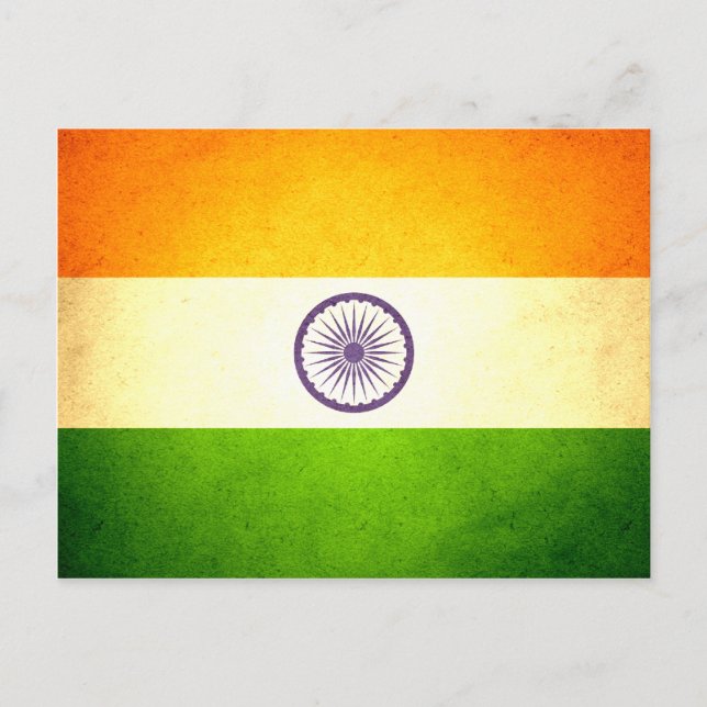 Sol kysste Indien Flagga Vykort (Framsida)
