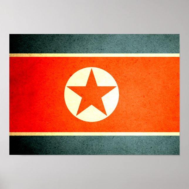 Sol kysste Nordkorea Flagga Poster (Framsidan)