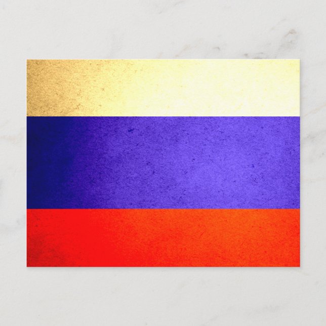Sol kysste Ryssland Flagga Vykort (Framsida)
