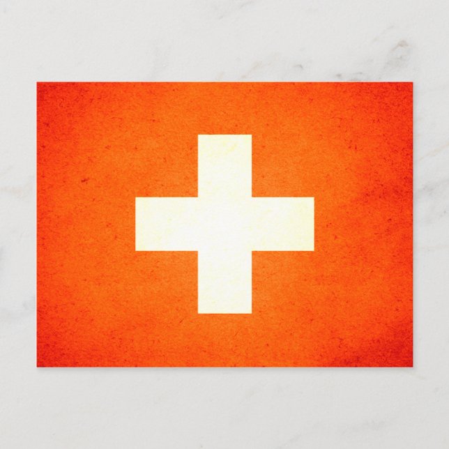 Sol kysste Schweiz Flagga Vykort (Framsida)