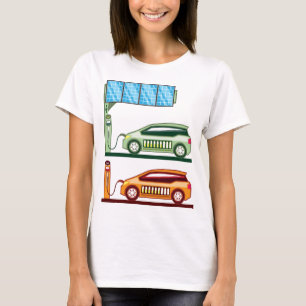 Sol- laddande stationelkraftfordon t shirt