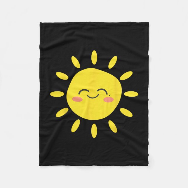 Sol Leende Solsken Söt Mysig Sommar Kärlek Semeste Fleecefilt (Framsidan)