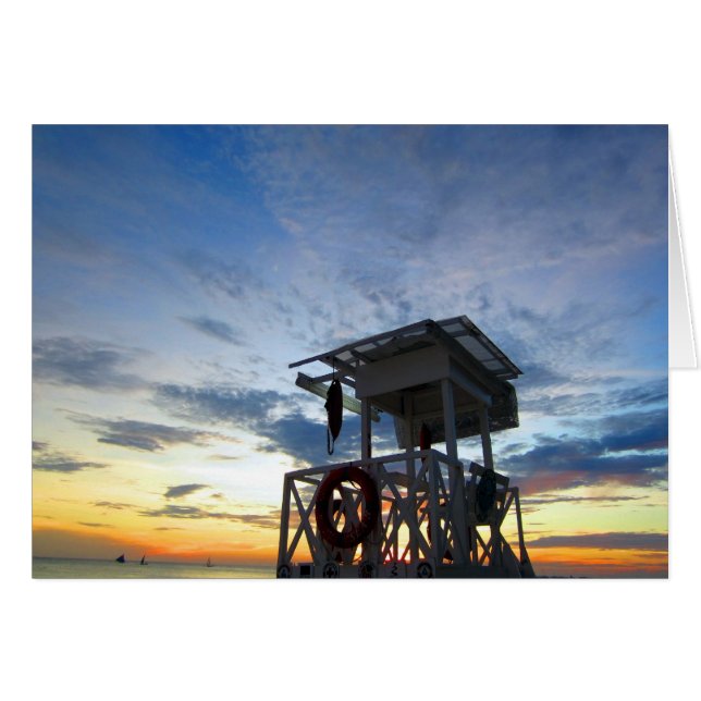 sol-livräddare hälsningskort (Framsidan Horizontal)