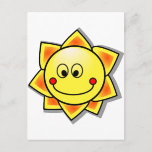 Sol Lycklig Sol Vykort