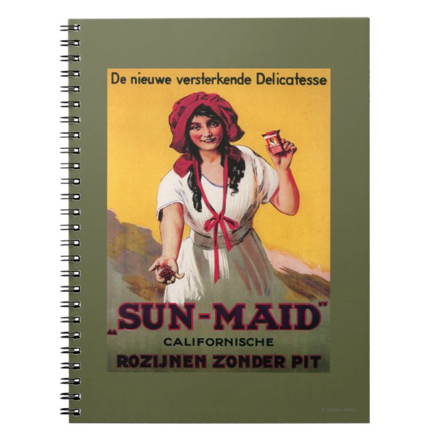 Sol-Maid California Raisin Poster Anteckningsbok Med Spiral (Framsidan)