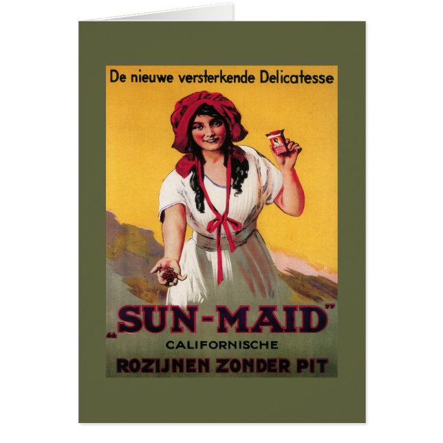 Sol-Maid California Raisin Poster Hälsningskort (Framsidan)