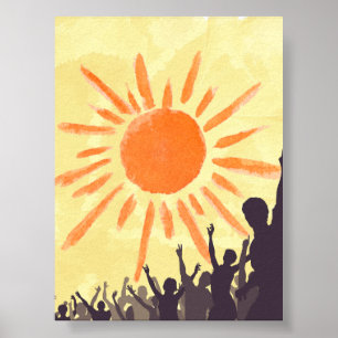 sol målning poster