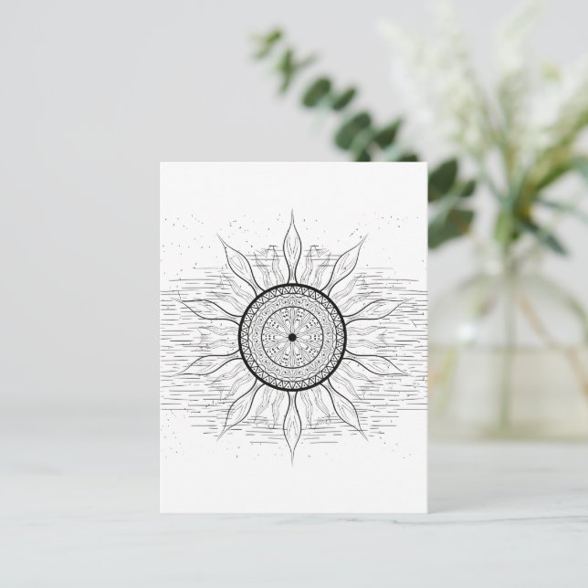Sol Mandala 1 Helg Vykort (Stående Fram)