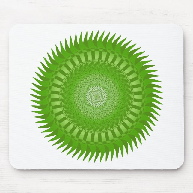 Sol Mandala grön Musmatta (Framsidan)