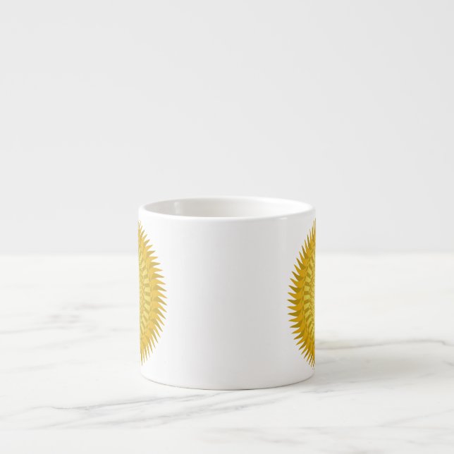 Sol Mandala i Gult Espressomugg (Framsidan)