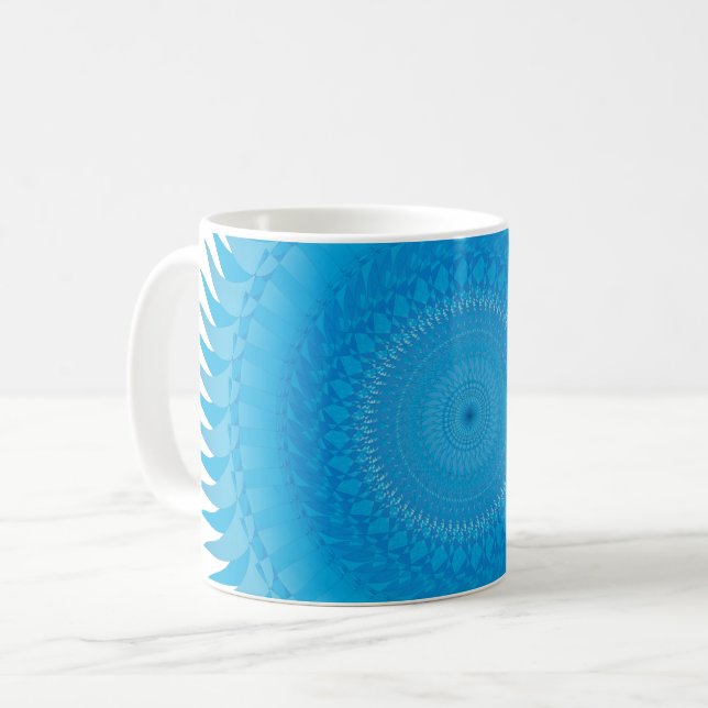 Sol Mandala Ljusblå Kaffemugg (Framsida vänster)