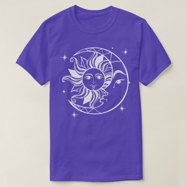 Sol Måne Alchemy Astrology Witchy Gothy Design T Shirt (Design framsida)