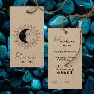 Sol Måne Boho Linje Konst KRAFT Sociala HÄNG MÄRKE Visitkort