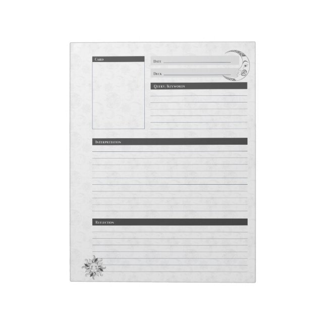 Sol Måne, enkelkortsadress, Journal Anteckningsblock (Roterad)