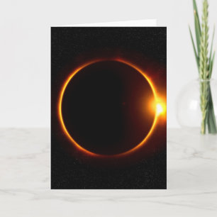 Sol & måne för sol- förmörkelse mörk kort