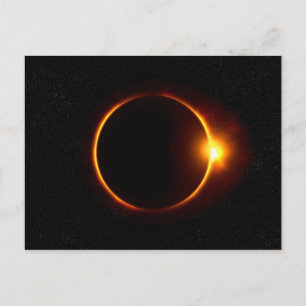 Sol & måne för sol- förmörkelse mörk vykort