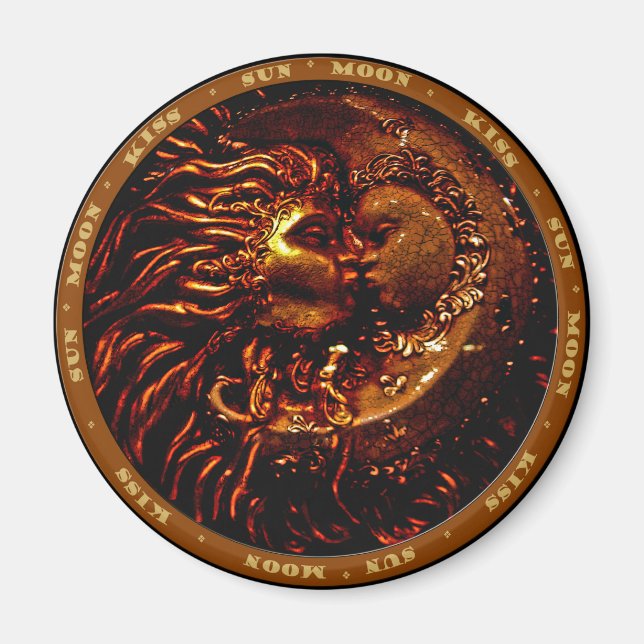 Sol,Måne,Kiss-gåvor Magnet (Framsidan)