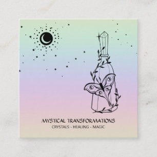 *~* Sol Måne Magic Boho Universe Rainbow Potion Fyrkantigt Visitkort