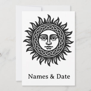 Sol & Måne Mythiskt Inbjudan – Pagan, Celestial.
