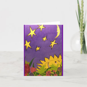Sol Måne och Stars Färg-registrerat gratulationsko Kort