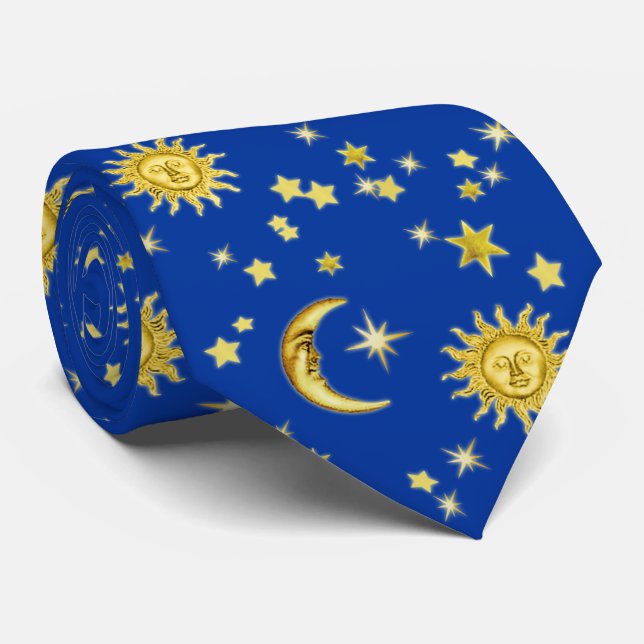 Sol, måne och stjärnor slips (Rullad)