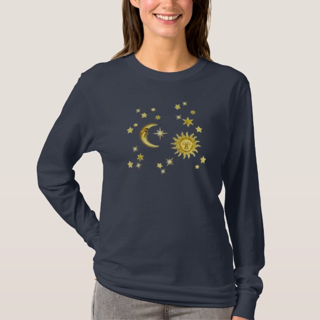 Sol, Måne och stjärnor T-shirt (Framsida)