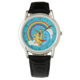 Sol Måne Rainboow Celestial tema Armbandsur
