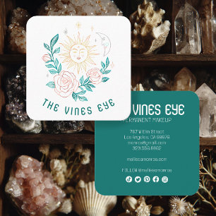 Sol Måne & Ro Magic Boho ANPASSNINGSBAR Social Med Fyrkantigt Visitkort